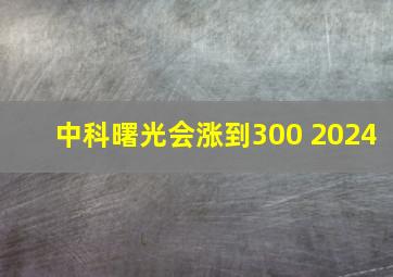 中科曙光会涨到300 2024